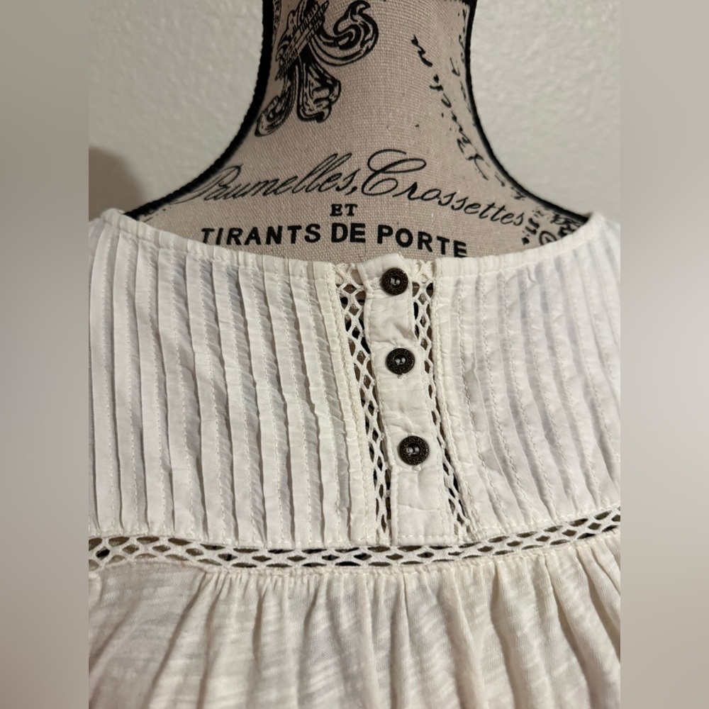 Lucky Brand Ivory Blouse with Crochet Accents - Picture 2 of 5